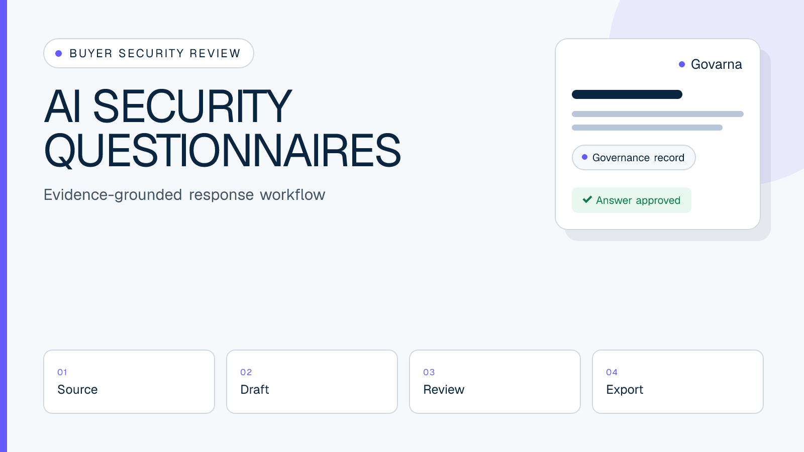 Workflow for answering AI security questionnaires from approved evidence